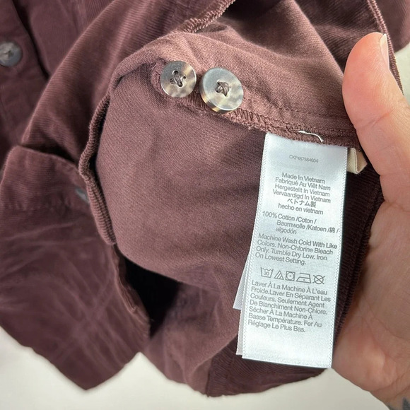 Madewell Corduroy Seamed Long-Sleeve Mini Dress in Chocolate Raisin color SZ 0 P - Picture 9 of 13